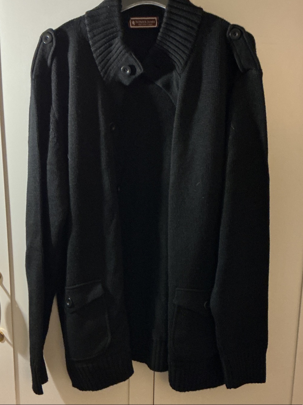 St. John's Bay Black Military-Style Knit Men's Jacket